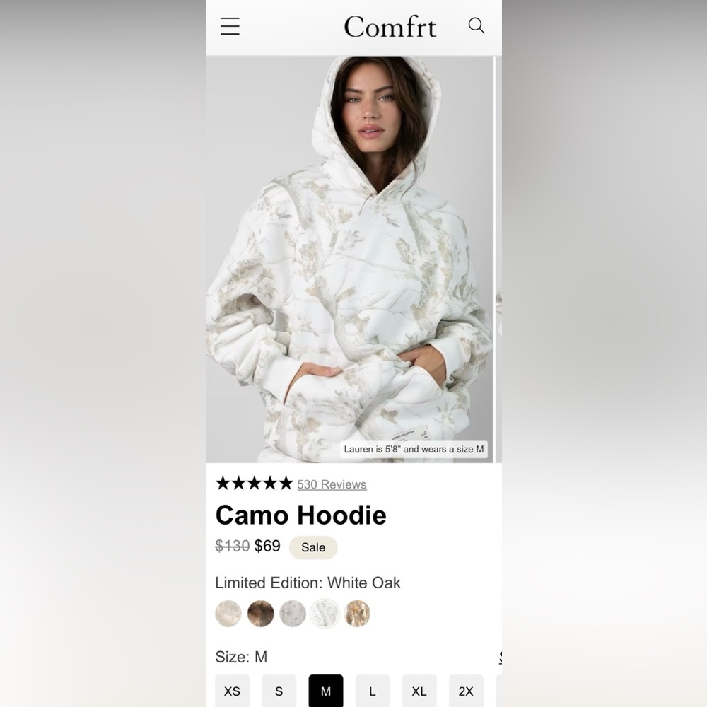 Comfrt White and Gray Camo Hoodie